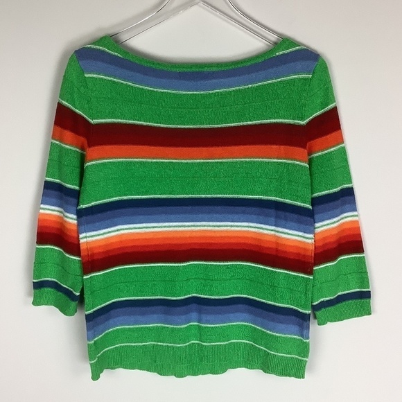 Linen Blend 3/4 Sleeve Blouse Top Sz Small - Picture 4 of 9